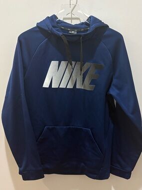 Nike Men's Navy Logo Hoodie Size Medium